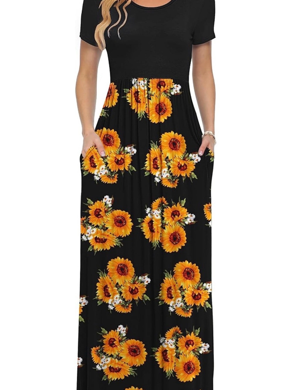 Black Sunflower Maxi Dress